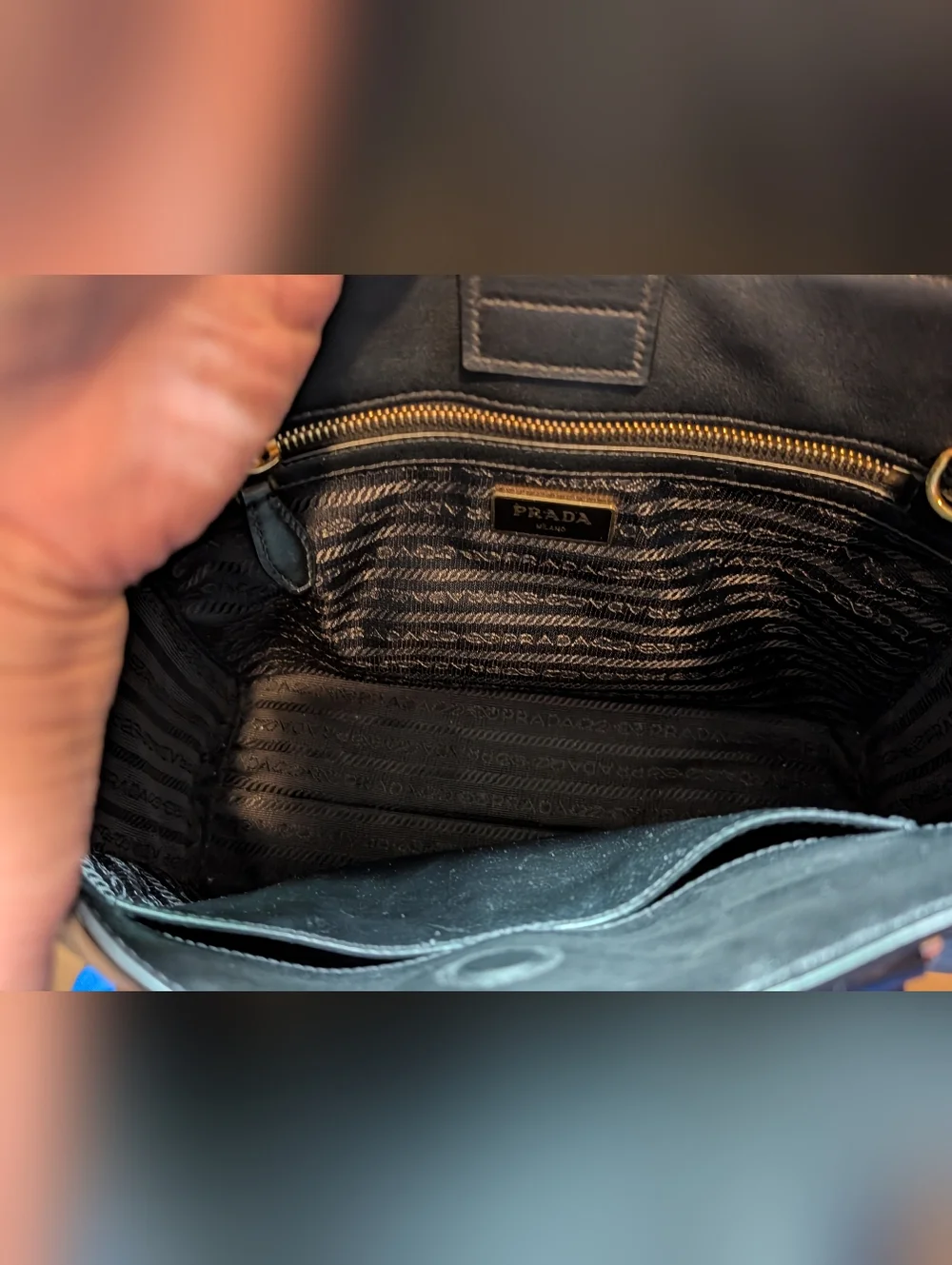 Prada Saffiano Leather Grey/Black Top Handle Tote Rehab Project Bag As Is! - Picture 7 of 16